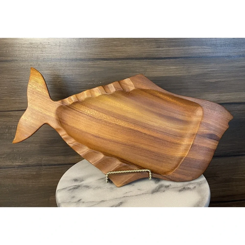 Fish Shaped Wood Platter Tray